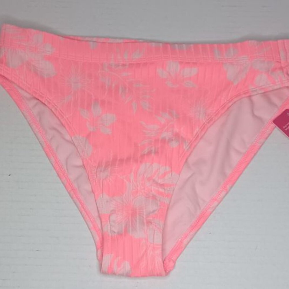 New Xhilaration Pink High-Leg High-Waist Bikini Bottom, Size M (4-6)